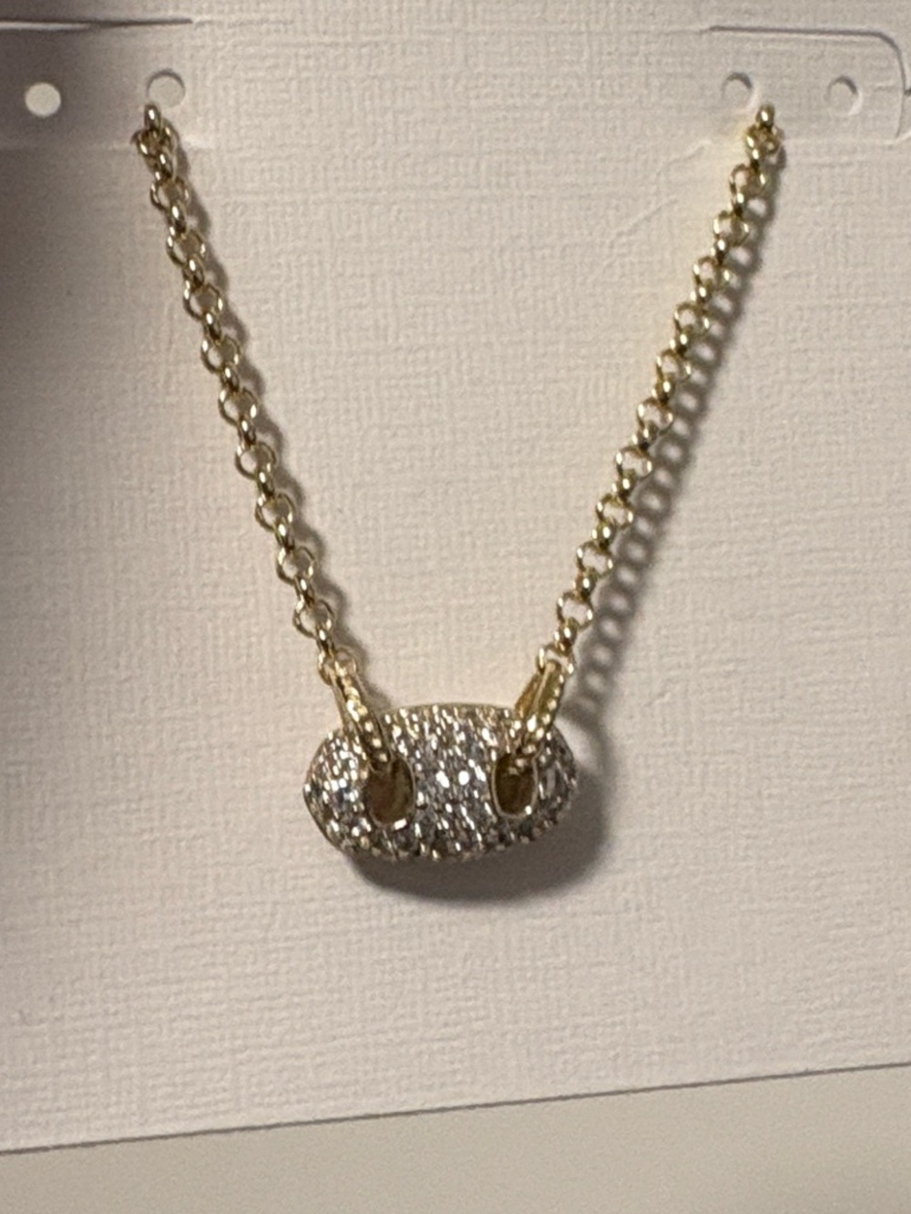 NWT [Kendra Scott] Bailey Gold Pave Pendant Necklace w/ White CZ Crystals - Picture 7 of 8